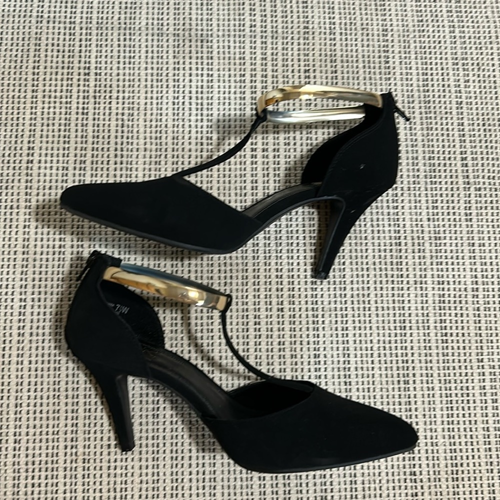 MPO Black 2Inch Heel with Gold Detail